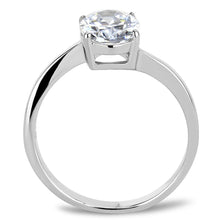 Load image into Gallery viewer, TK3433 - High polished (no plating) Stainless Steel Ring with AAA Grade CZ  in Clear