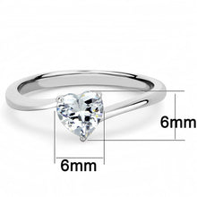Load image into Gallery viewer, TK3434 - High polished (no plating) Stainless Steel Ring with AAA Grade CZ  in Clear