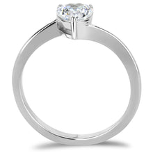 Load image into Gallery viewer, TK3434 - High polished (no plating) Stainless Steel Ring with AAA Grade CZ  in Clear