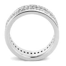 Load image into Gallery viewer, TK3435 - High polished (no plating) Stainless Steel Ring with AAA Grade CZ  in Clear