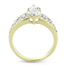 Load image into Gallery viewer, TK3442 - Two-Tone IP Gold (Ion Plating) Stainless Steel Ring with AAA Grade CZ  in Clear