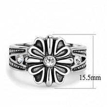 Load image into Gallery viewer, TK3462 - High polished (no plating) Stainless Steel Ring with Top Grade Crystal  in Clear