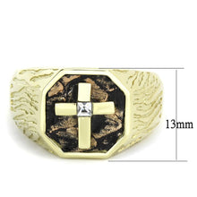 Load image into Gallery viewer, TK3464 - IP Gold(Ion Plating) Stainless Steel Ring with Top Grade Crystal  in Clear