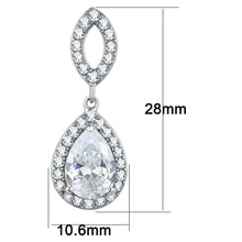 Load image into Gallery viewer, TK3474 - High polished (no plating) Stainless Steel Earrings with AAA Grade CZ  in Clear