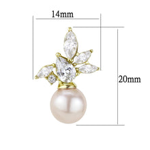 Load image into Gallery viewer, TK3479 - IP Gold(Ion Plating) Stainless Steel Earrings with Synthetic Pearl in Light Rose