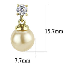 Load image into Gallery viewer, TK3480 - IP Gold(Ion Plating) Stainless Steel Earrings with Synthetic Pearl in Champagne