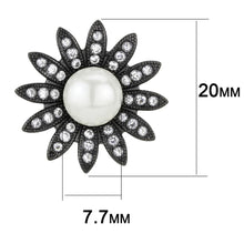 Load image into Gallery viewer, TK3484 - IP Black(Ion Plating) Stainless Steel Earrings with Synthetic Pearl in White