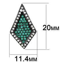Load image into Gallery viewer, TK3486 - IP Black(Ion Plating) Stainless Steel Earrings with Top Grade Crystal  in Emerald