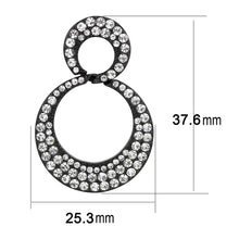 Load image into Gallery viewer, TK3493 - IP Black(Ion Plating) Stainless Steel Earrings with Top Grade Crystal  in Clear