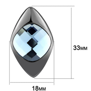 TK3494 - IP Light Black  (IP Gun) Stainless Steel Earrings with Synthetic Synthetic Glass in Light Sapphire