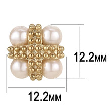 Load image into Gallery viewer, TK3495 - IP Rose Gold(Ion Plating) Stainless Steel Earrings with Synthetic Pearl in Light Rose