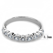 Load image into Gallery viewer, TK3497 - High polished (no plating) Stainless Steel Ring with Top Grade Crystal  in Clear