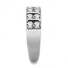 Load image into Gallery viewer, TK3504 - High polished (no plating) Stainless Steel Ring with AAA Grade CZ  in Clear