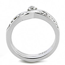 Load image into Gallery viewer, TK3508 - High polished (no plating) Stainless Steel Ring with AAA Grade CZ  in Clear