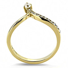 Load image into Gallery viewer, TK3524 - IP Gold(Ion Plating) Stainless Steel Ring with AAA Grade CZ  in Clear
