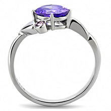 Load image into Gallery viewer, TK3525 - High polished (no plating) Stainless Steel Ring with AAA Grade CZ  in Tanzanite