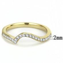 Load image into Gallery viewer, TK3527 - IP Gold(Ion Plating) Stainless Steel Ring with Top Grade Crystal  in Clear