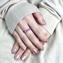 Load image into Gallery viewer, TK3542 - High polished (no plating) Stainless Steel Ring with Top Grade Crystal  in Rose