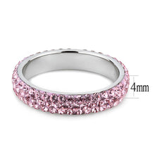 Load image into Gallery viewer, TK3543 - High polished (no plating) Stainless Steel Ring with Top Grade Crystal  in Light Rose