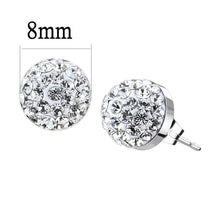 Load image into Gallery viewer, TK3544 - High polished (no plating) Stainless Steel Earrings with Top Grade Crystal  in Clear