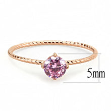 Load image into Gallery viewer, TK3558 - IP Rose Gold(Ion Plating) Stainless Steel Ring with AAA Grade CZ  in Rose