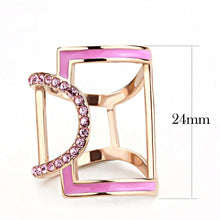 Load image into Gallery viewer, TK3561 - IP Rose Gold(Ion Plating) Stainless Steel Ring with Top Grade Crystal  in Light Rose