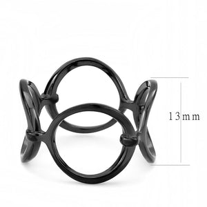 TK3568 - IP Black(Ion Plating) Stainless Steel Ring with No Stone
