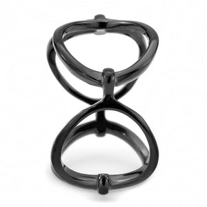 TK3568 - IP Black(Ion Plating) Stainless Steel Ring with No Stone