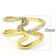 Load image into Gallery viewer, TK3574 - IP Gold(Ion Plating) Stainless Steel Ring with Top Grade Crystal  in Clear