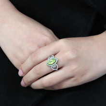Load image into Gallery viewer, TK3579 - No Plating Stainless Steel Ring with AAA Grade CZ  in Apple Green color