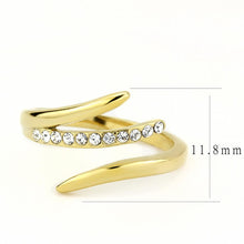 Load image into Gallery viewer, TK3590 - IP Gold(Ion Plating) Stainless Steel Ring with Top Grade Crystal  in Clear