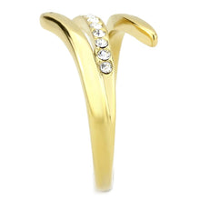 Load image into Gallery viewer, TK3590 - IP Gold(Ion Plating) Stainless Steel Ring with Top Grade Crystal  in Clear