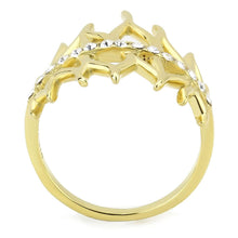 Load image into Gallery viewer, TK3595 - IP Gold(Ion Plating) Stainless Steel Ring with Top Grade Crystal  in Clear