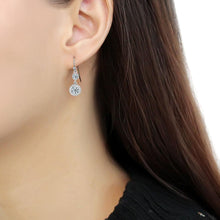 Load image into Gallery viewer, TK3602 - High polished (no plating) Stainless Steel Earrings with AAA Grade CZ  in Clear
