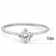 Load image into Gallery viewer, TK3604 - No Plating Stainless Steel Ring with AAA Grade CZ  in Clear