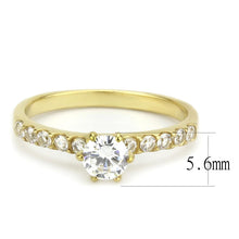Load image into Gallery viewer, TK3605 - IP Gold(Ion Plating) Stainless Steel Ring with AAA Grade CZ  in Clear