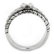 Load image into Gallery viewer, TK3606 - No Plating Stainless Steel Ring with AAA Grade CZ  in Clear