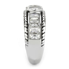 Load image into Gallery viewer, TK3606 - No Plating Stainless Steel Ring with AAA Grade CZ  in Clear