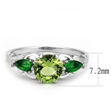 Load image into Gallery viewer, TK3610 - No Plating Stainless Steel Ring with Crystal in Peridot