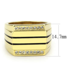Load image into Gallery viewer, TK3618 - IP Gold(Ion Plating) Stainless Steel Ring with Top Grade Crystal  in Clear