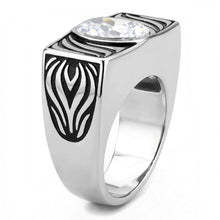 Load image into Gallery viewer, TK3620 - High polished (no plating) Stainless Steel Ring with AAA Grade CZ  in Clear