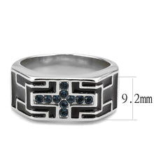 Load image into Gallery viewer, TK3623 - High polished (no plating) Stainless Steel Ring with Top Grade Crystal  in Montana