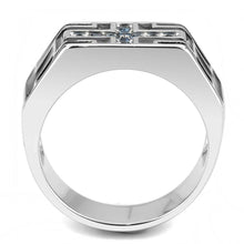 Load image into Gallery viewer, TK3623 - High polished (no plating) Stainless Steel Ring with Top Grade Crystal  in Montana