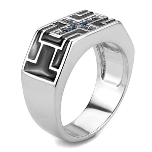 TK3623 - High polished (no plating) Stainless Steel Ring with Top Grade Crystal  in Montana