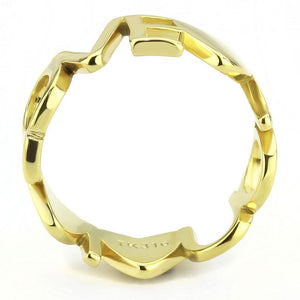 TK3637 - IP Gold(Ion Plating) Stainless Steel Ring with No Stone