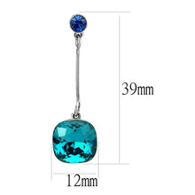 Load image into Gallery viewer, TK3646 - High polished (no plating) Stainless Steel Earrings with Top Grade Crystal  in Blue Zircon
