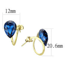Load image into Gallery viewer, TK3648 - IP Gold(Ion Plating) Stainless Steel Earrings with Top Grade Crystal  in Montana