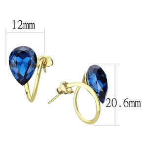TK3648 - IP Gold(Ion Plating) Stainless Steel Earrings with Top Grade Crystal  in Montana