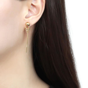 TK3650 - IP Gold(Ion Plating) Stainless Steel Earrings with No Stone