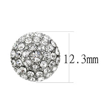 Load image into Gallery viewer, TK3655 - High polished (no plating) Stainless Steel Earrings with Top Grade Crystal  in Clear